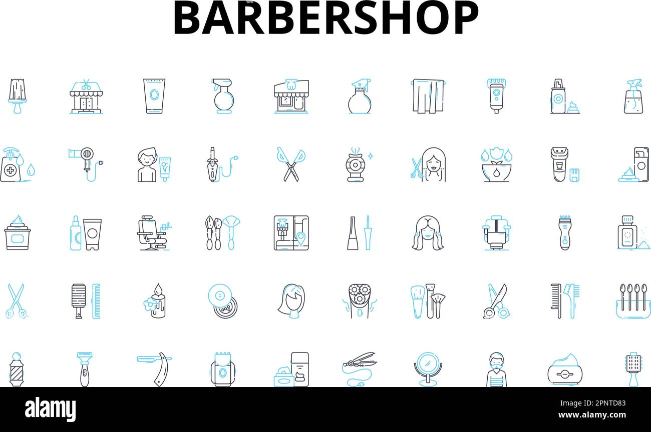 linear icons set. Style, Razor, Shave, Cut, Trim, Beard