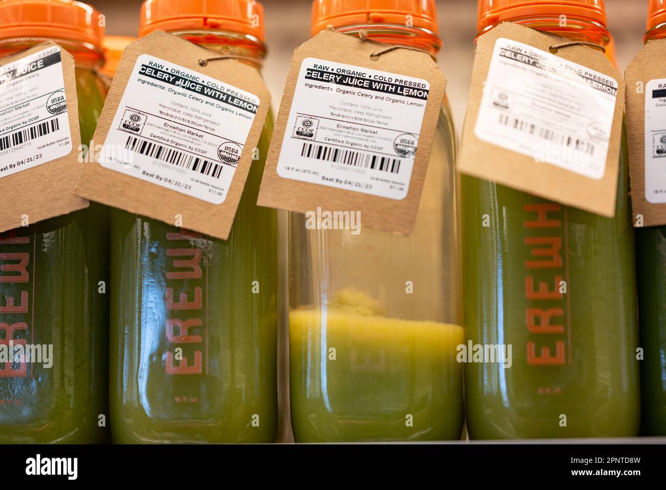 Culver City, California, USA. 19th Apr, 2023. Expensive Erewhon pressed