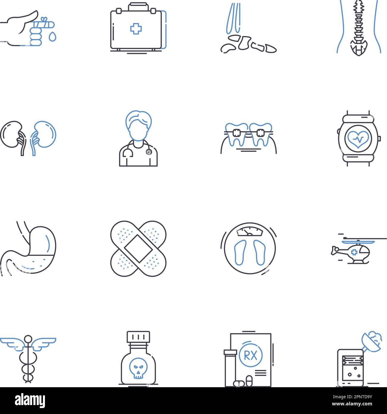 Prostate exam line icons collection. Screening, Diagnosis, Checkup, Digital, Rectal, Health, Cancer vector and linear illustration. Screening test Stock Vector