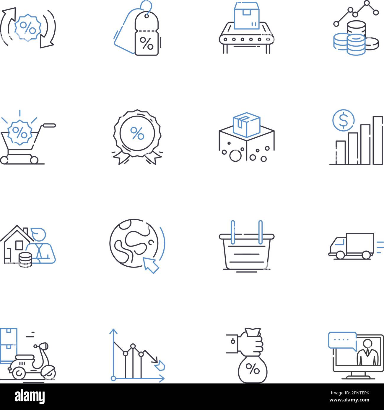 Sales revenue line icons collection. Profit, Growth, Earnings,