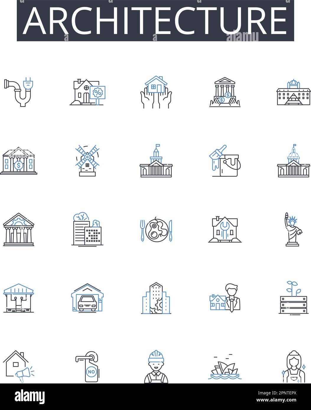 Architecture line icons collection. Mapping, Topography, Geospatial, Remote sensing, Geocoding, Cartography, GIS vector and linear illustration Stock Vector