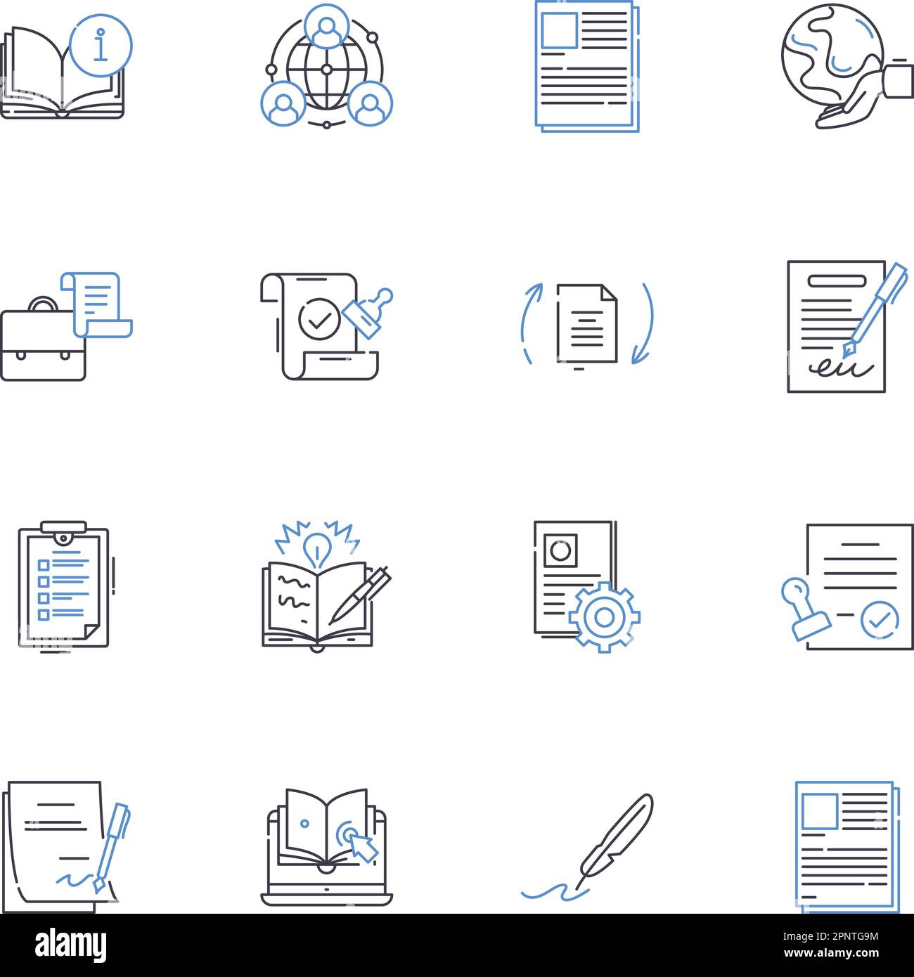 Personal branding line icons collection. Identity, Reputation ...