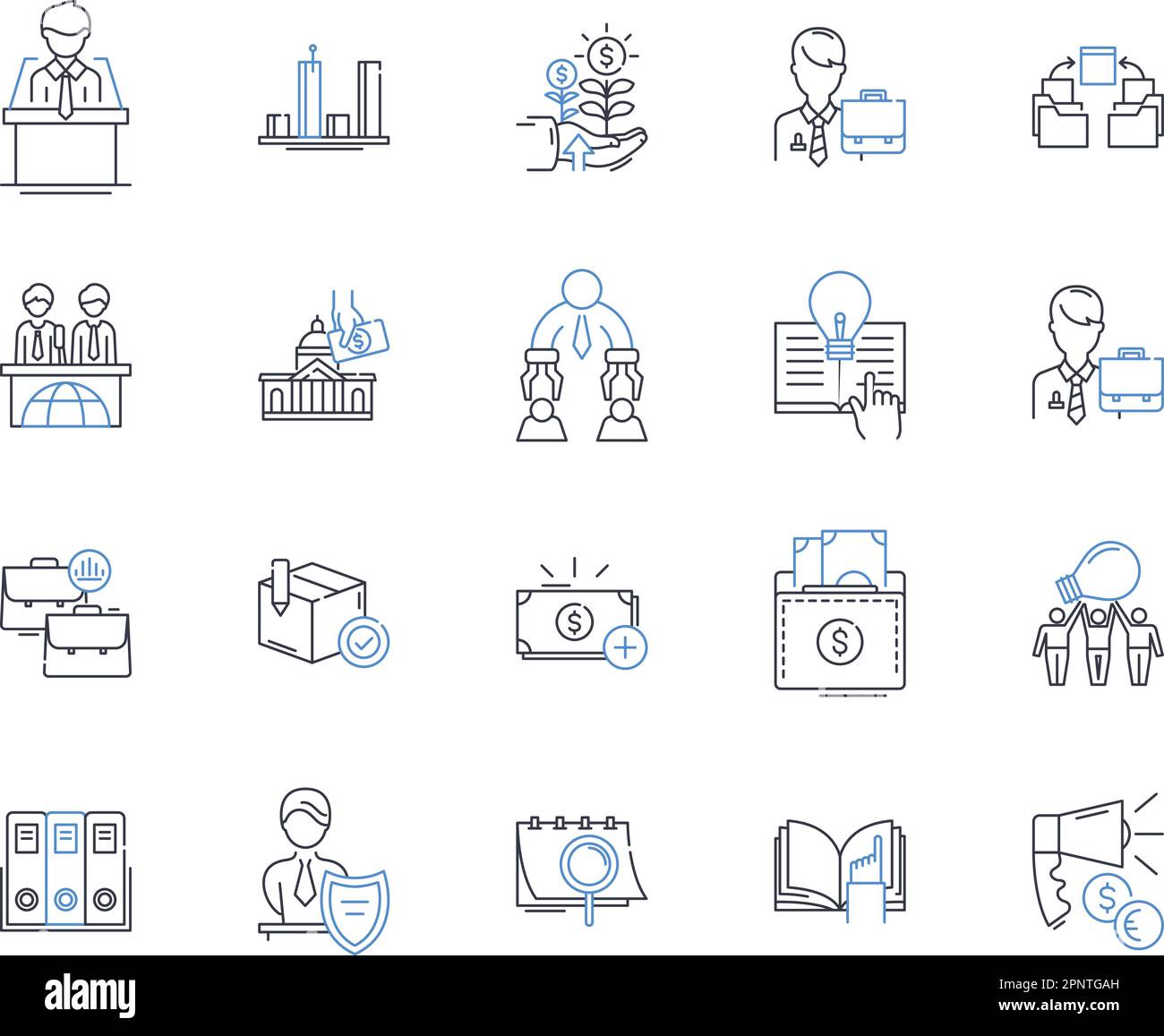 Tax optimization line icons collection. Deductions, Credits, Exemptions, Allowances, Depreciation, Losses, Minimization vector and linear illustration Stock Vector