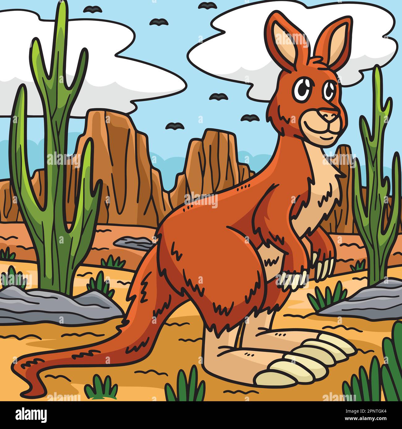 Kangaroo Animal Colored Cartoon Illustration Stock Vector Image & Art