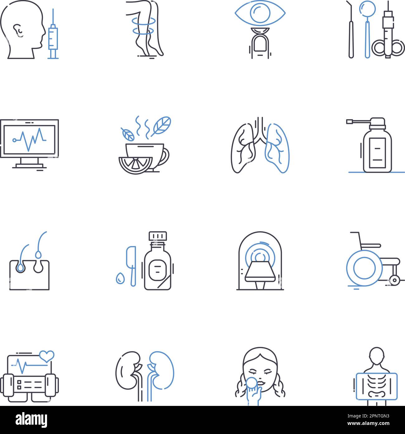 Robotic surgery line icons collection. Precision, Minimally, Invasive, Advanced, Surgery, Robotics, Innovation vector and linear illustration Stock Vector