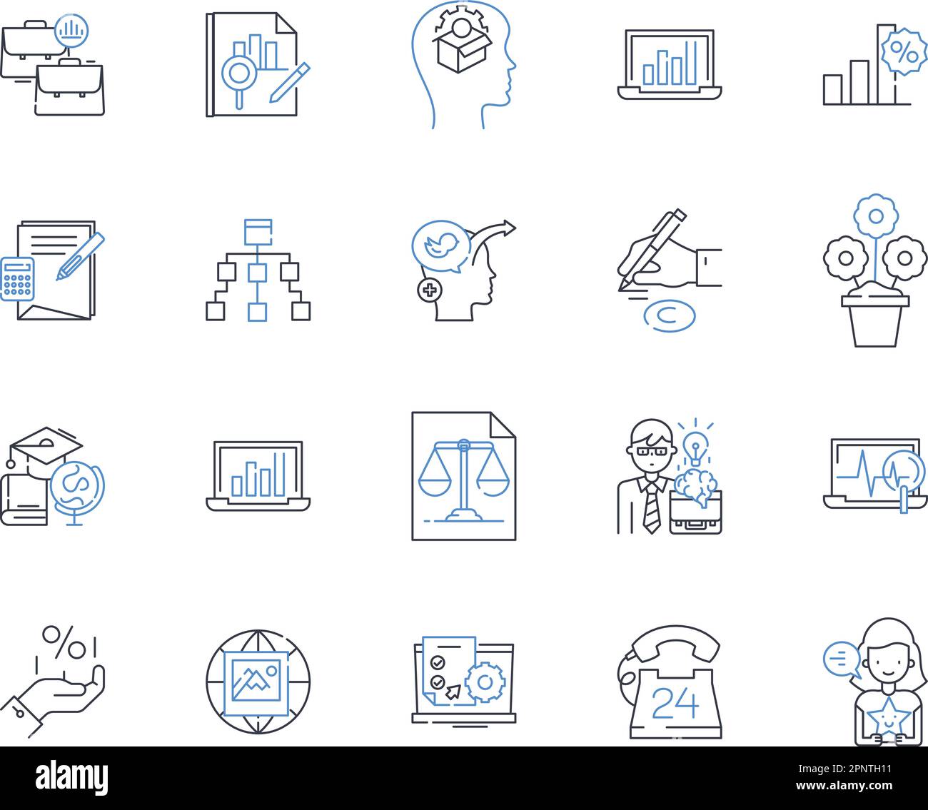 Risk Assessment line icons collection. Probability, Hazards, Vulnerability, Exposure, Mitigation, Consequence, Impact vector and linear illustration Stock Vector