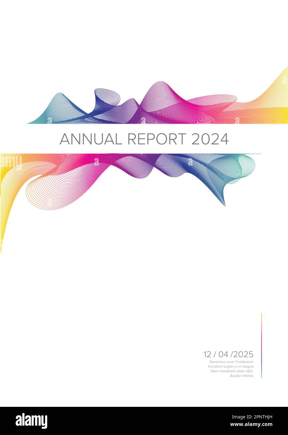 Vector abstract annual report white cover template with sample text and