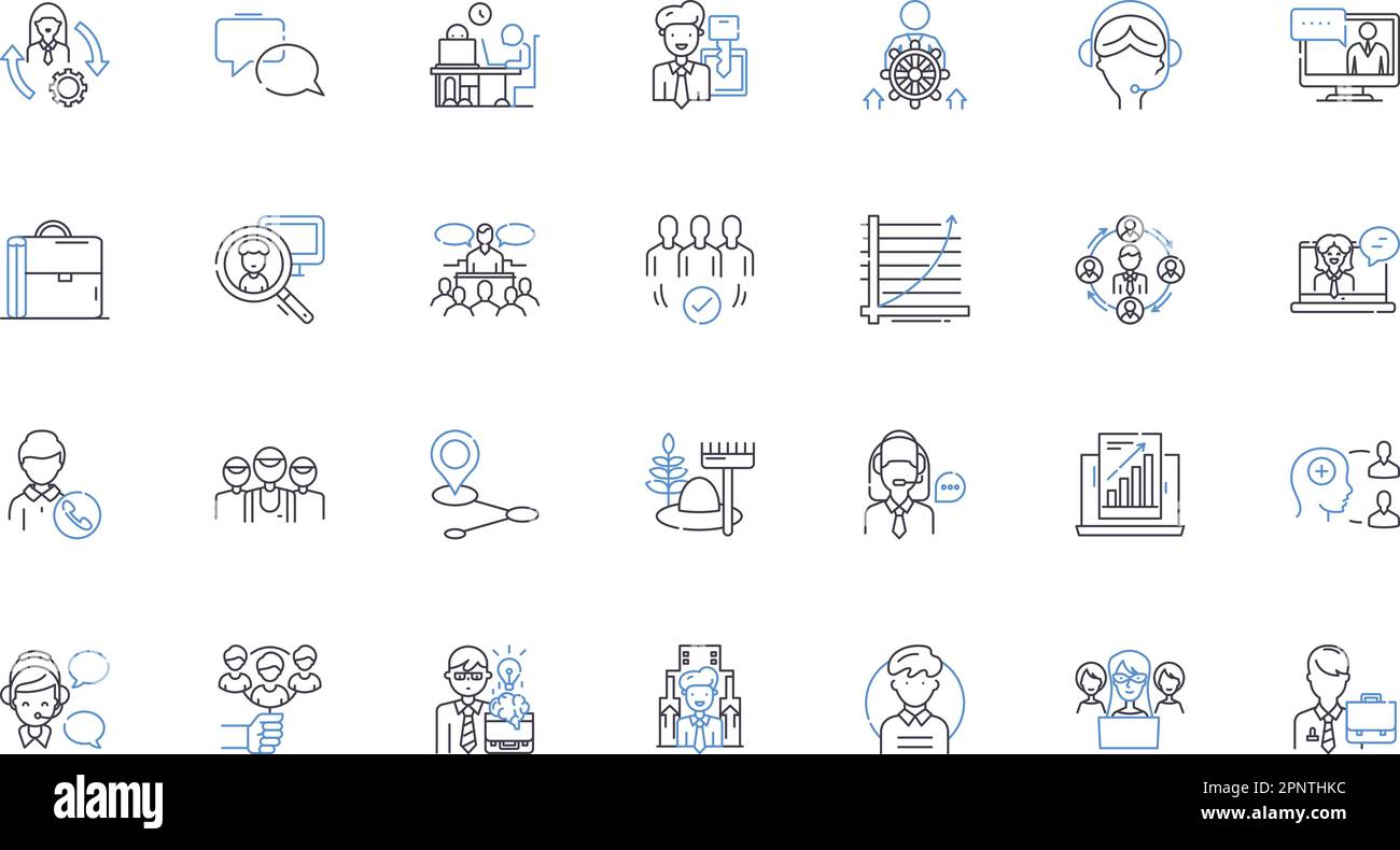 Work protocol line icons collection. Efficiency, Guidelines, Standards, Directions, Procedures, Policies, Guidelines vector and linear illustration Stock Vector