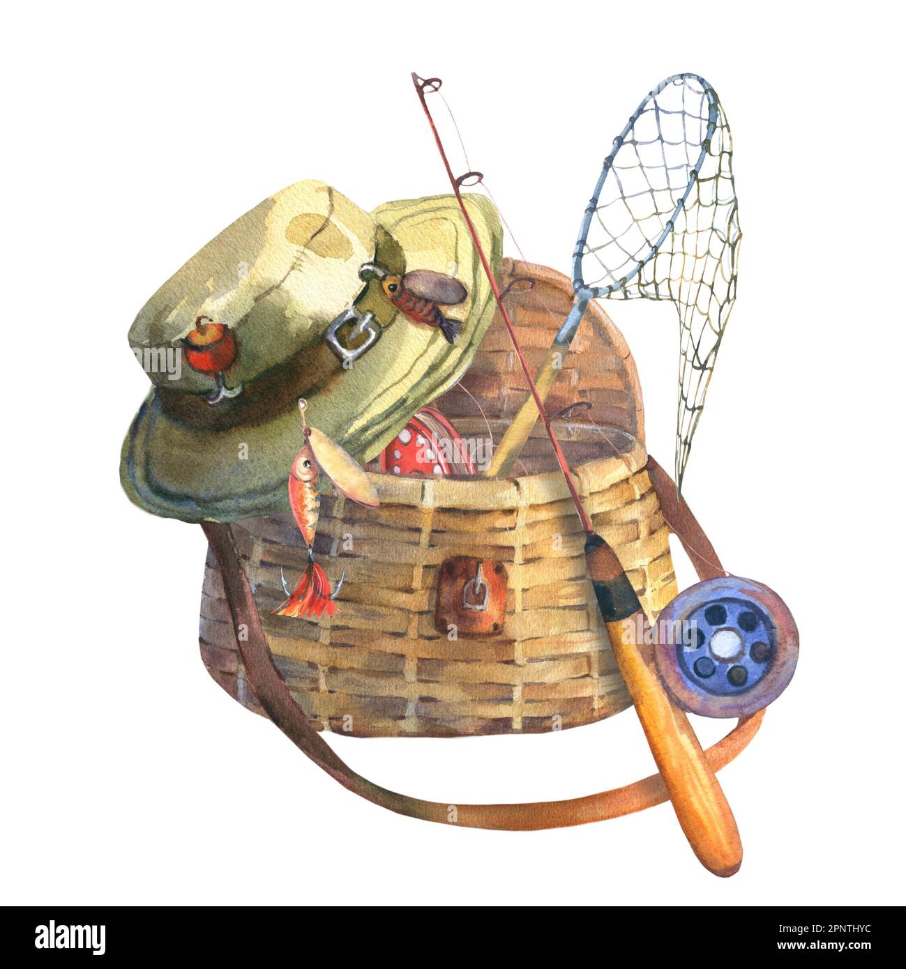 https://c8.alamy.com/comp/2PNTHYC/watercolor-composition-with-fishing-bag-fishing-rod-hat-net-and-fishing-tackle-isolated-on-a-white-background-cut-out-clip-art-element-for-2PNTHYC.jpg