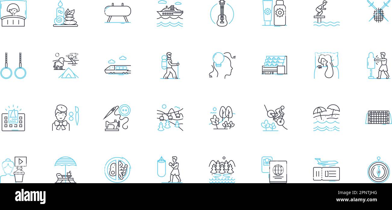 Perfectly fit linear icons set. Tailored, Flawless, Ideal, Fitted, Customized, Form-fitting, Seamless line vector and concept signs. Sculpted,Moulded Stock Vector
