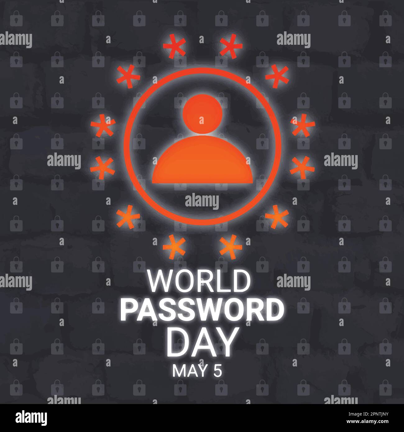 World Password Day. May 5Th. Design for greeting card, banner and poster. Vector illustration 