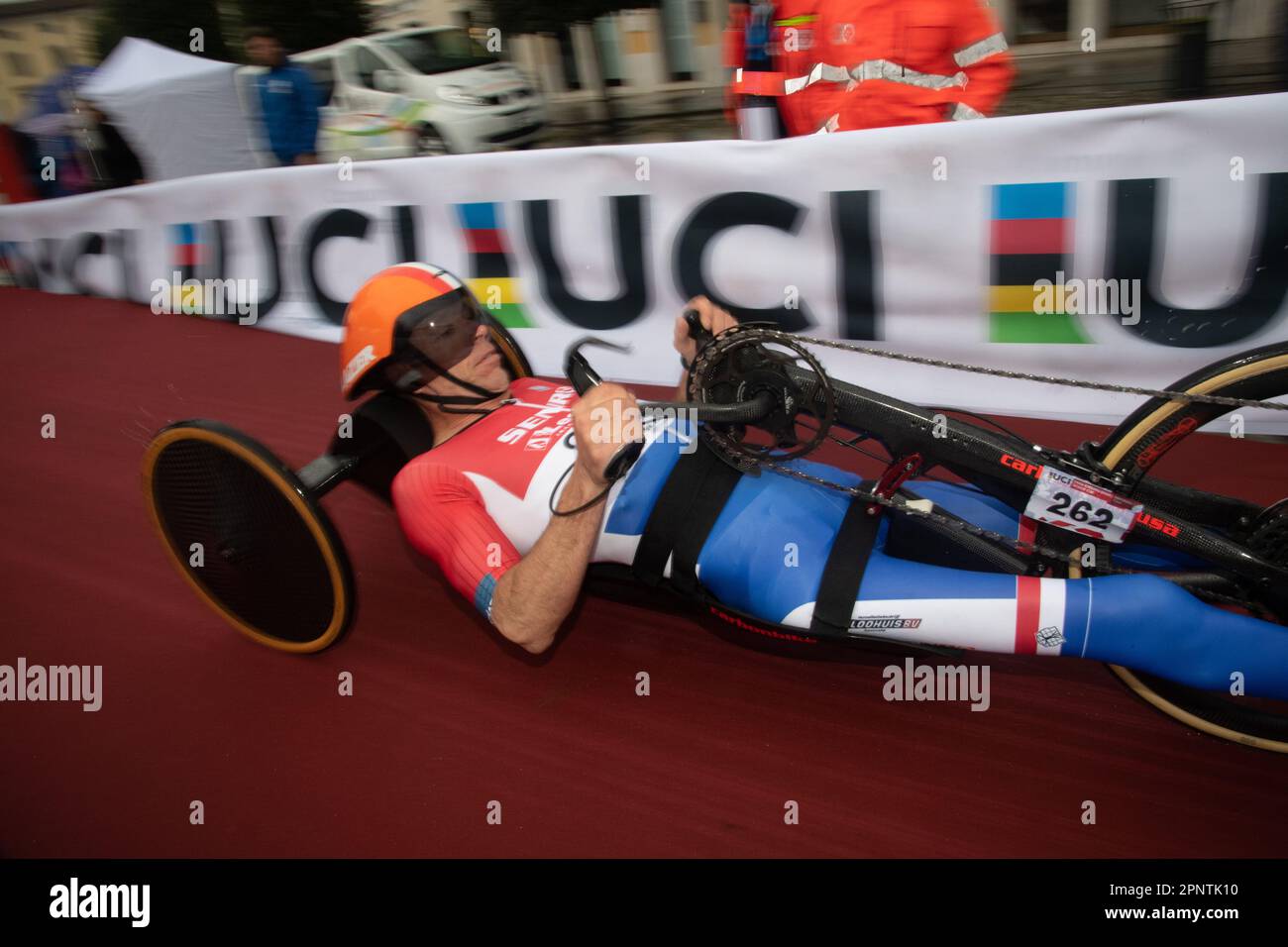 Mark Mekenkamp of the Netherlands rolling out of the start ramp.UCI ...