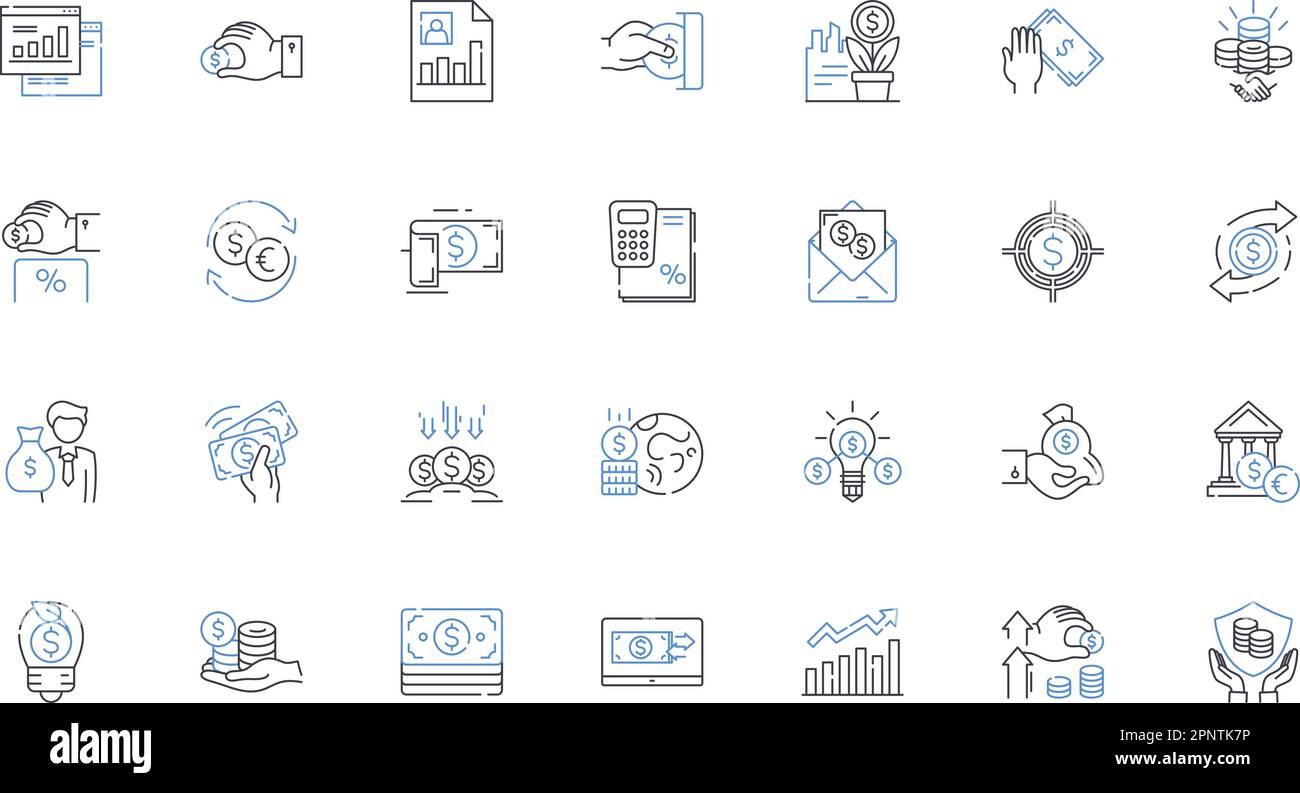 Capital funding line icons collection. Investment, Financing, Capitalizing, Funding, Equity, Crowdfunding, Seed vector and linear illustration Stock Vector