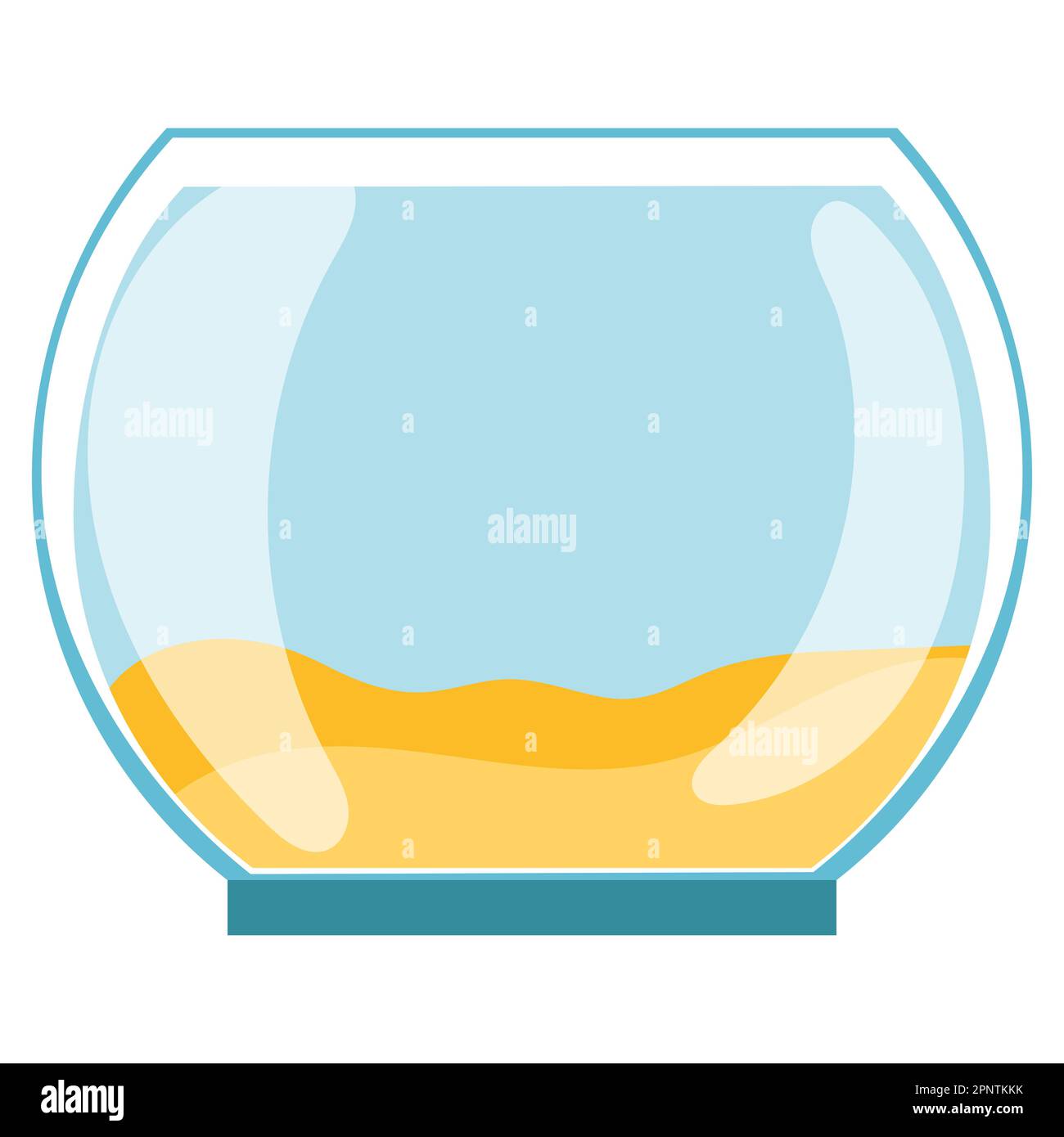 Empty bowlshaped aquarium, round aquarium. Vector illustration Stock