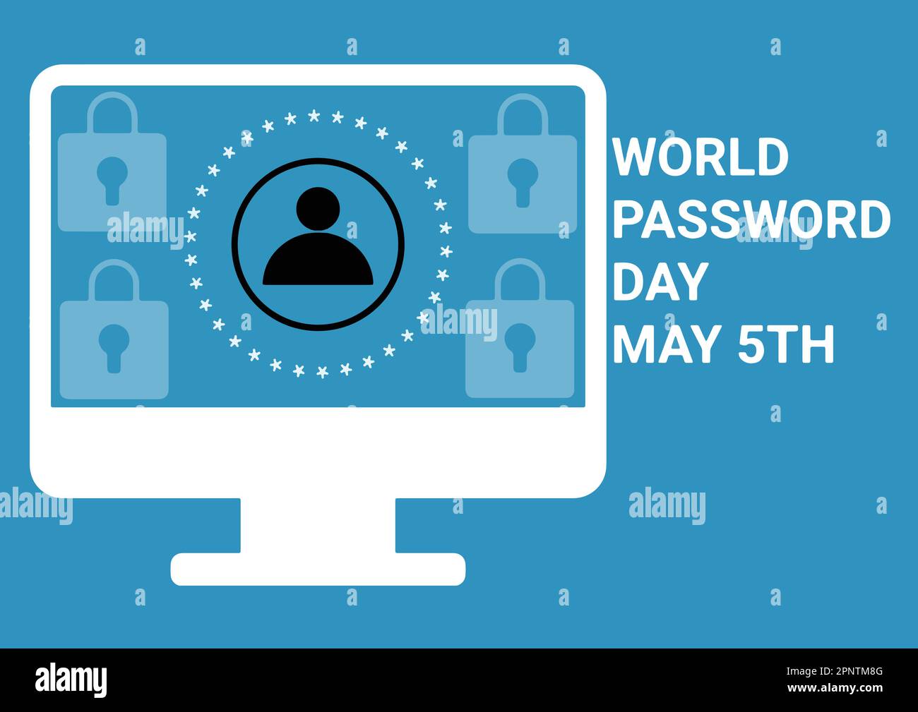 A computer screen with a world password day concept illustration with a ...