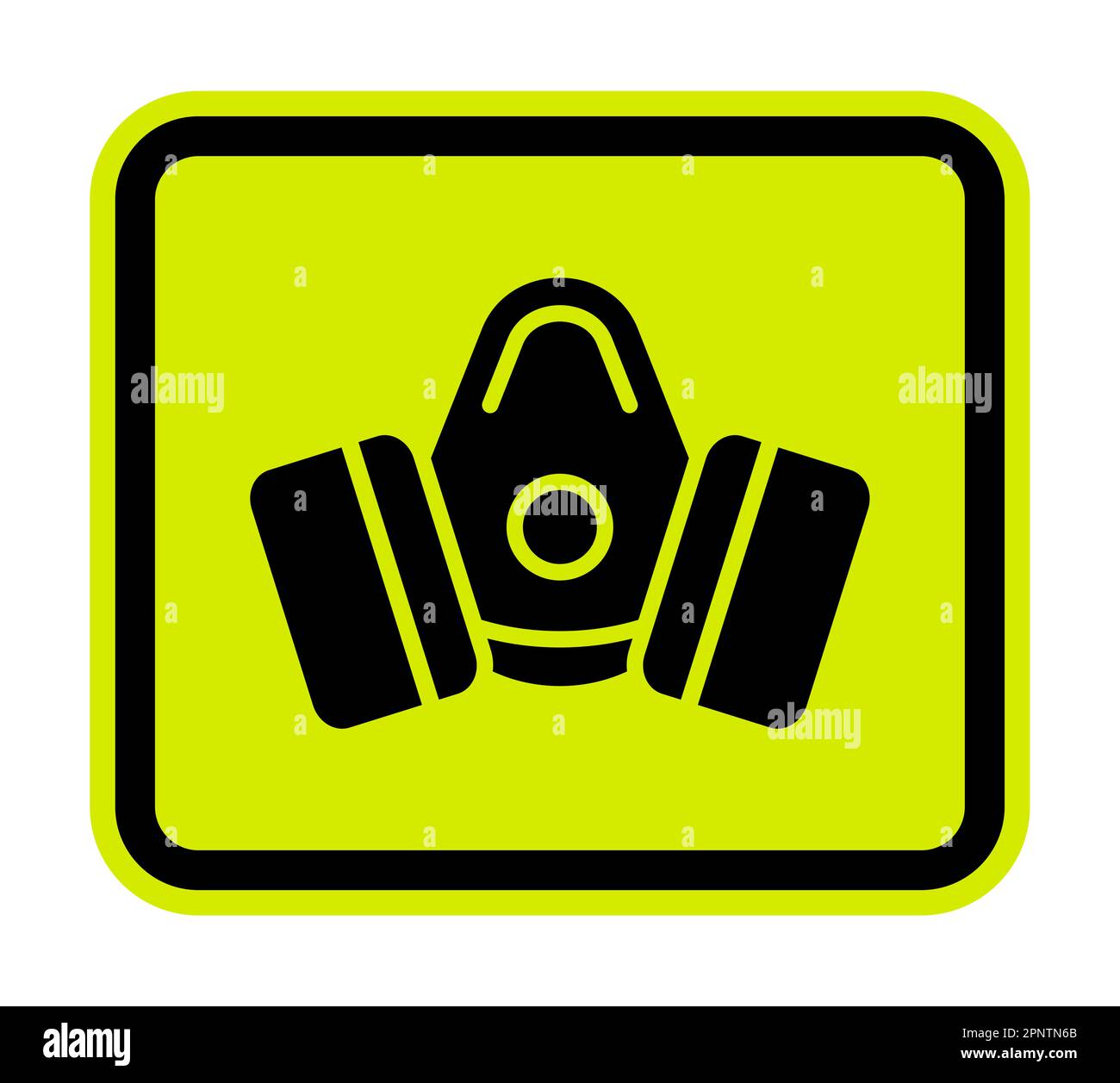 Respiratory Protection Required Sign On White Background Stock Vector