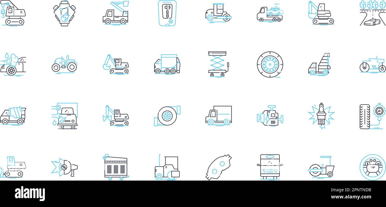 Music business linear icons set. Recording, Distribution, Marketing