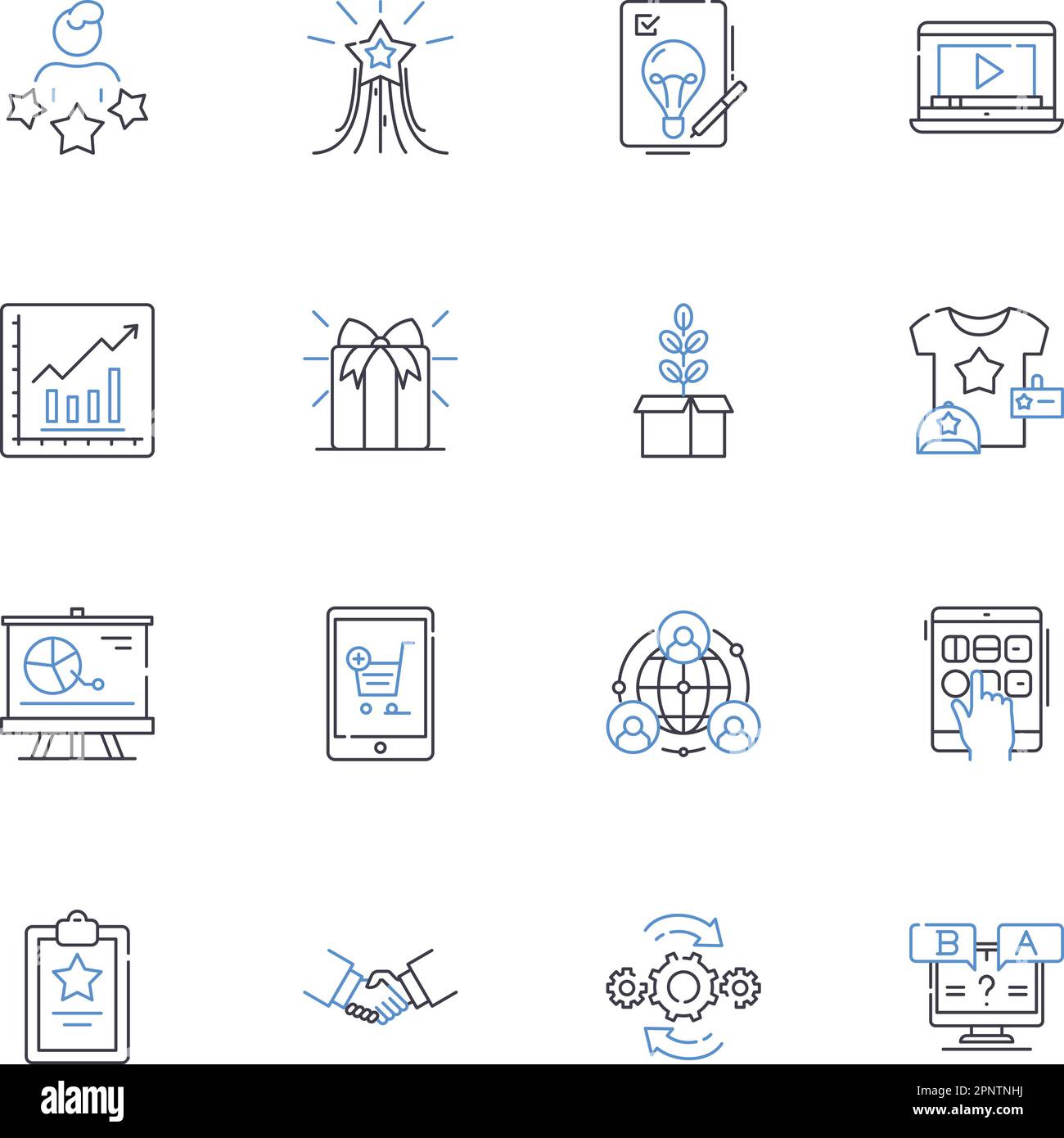 Customer strategy line icons collection. Retention, Acquisition, Analysis, Loyalty, Engagement, Segmentation, Personalization vector and linear Stock Vector