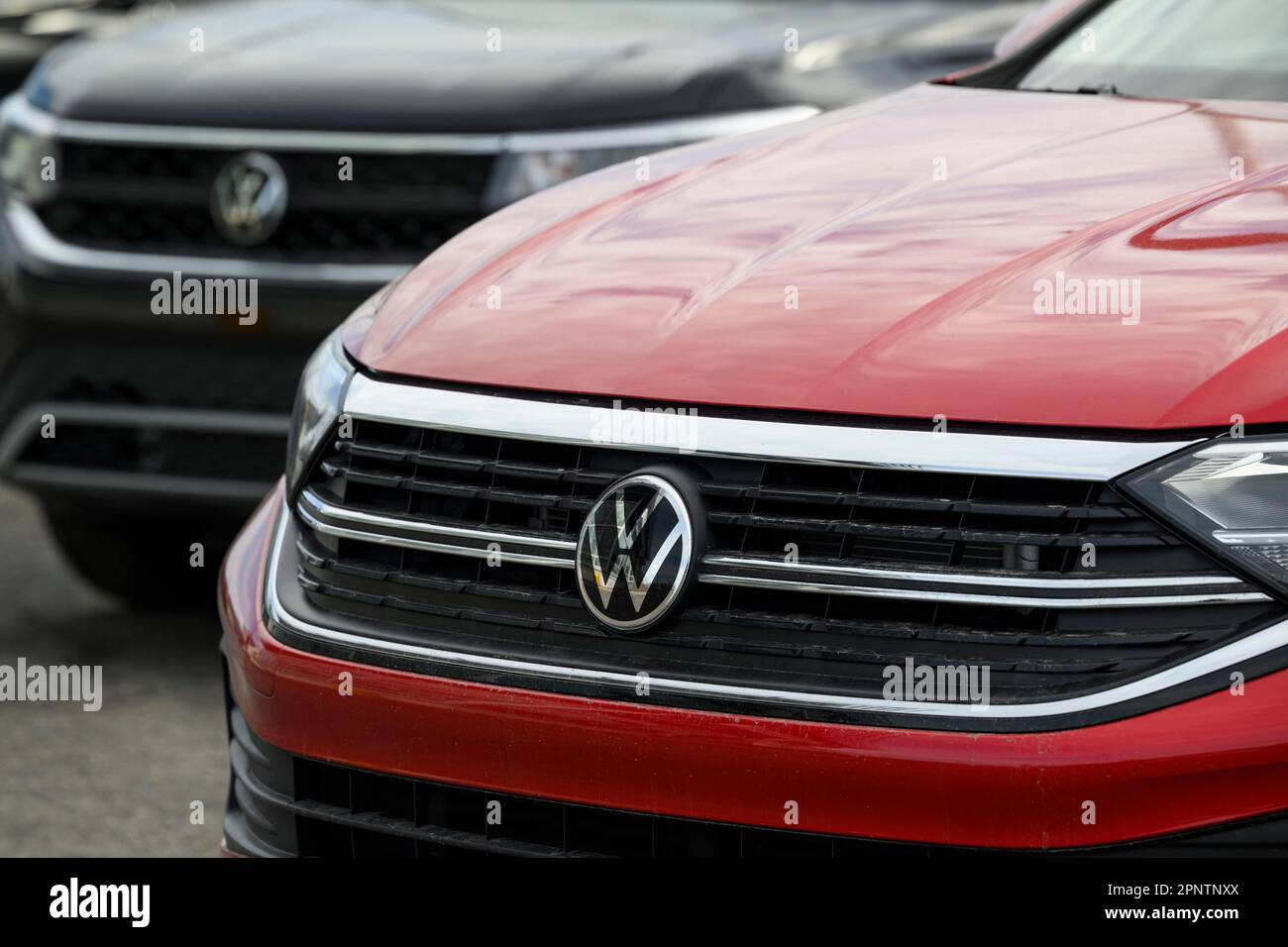 Ottawa, Can. 20th Apr, 2023. Volkswagen vehicles for sale are seen at a