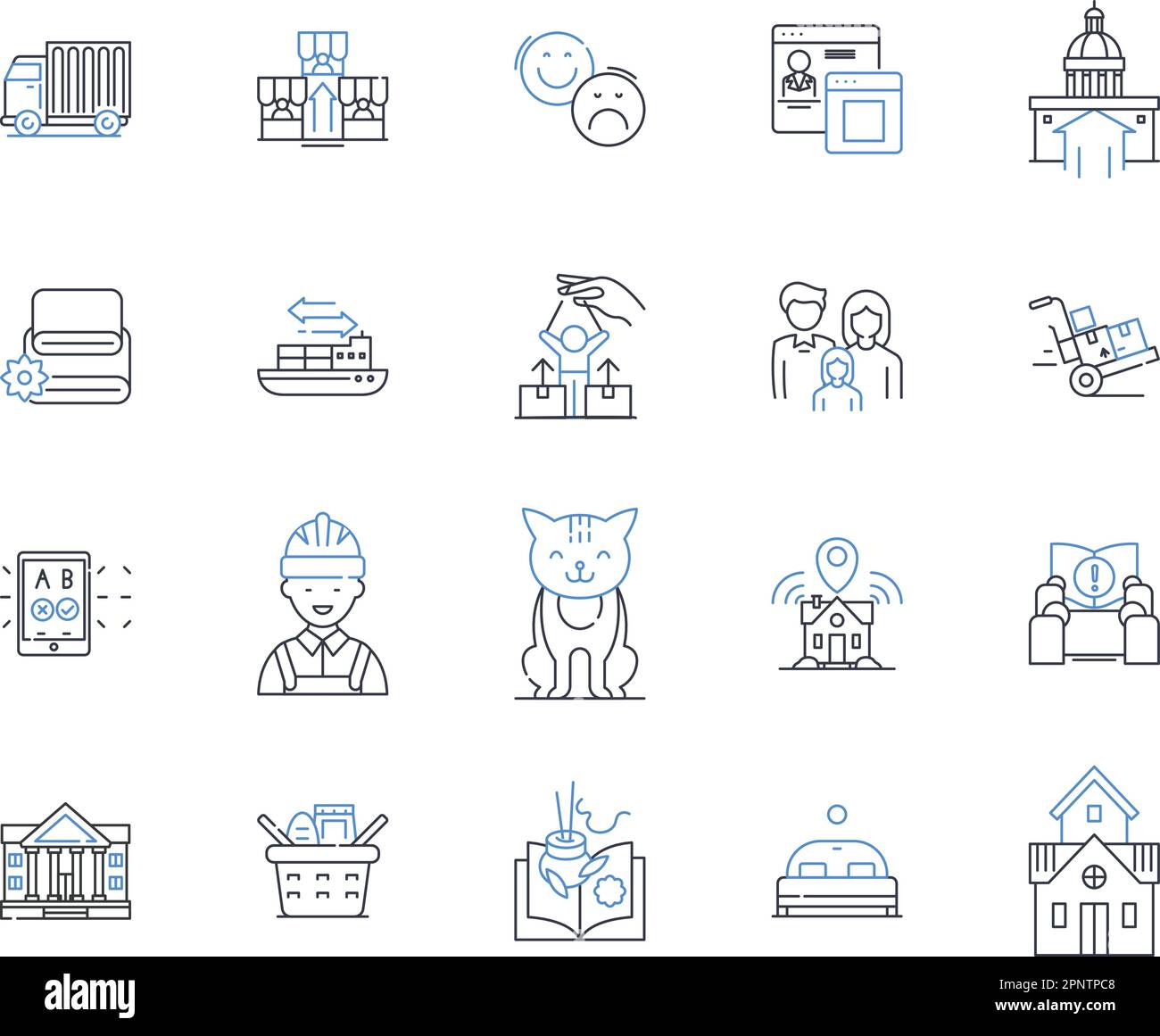 Productive agriculture line icons collection. Sustainability, Fertility, Irrigation, Rotation, Efficiency, Biomass, Soil health vector and linear Stock Vector