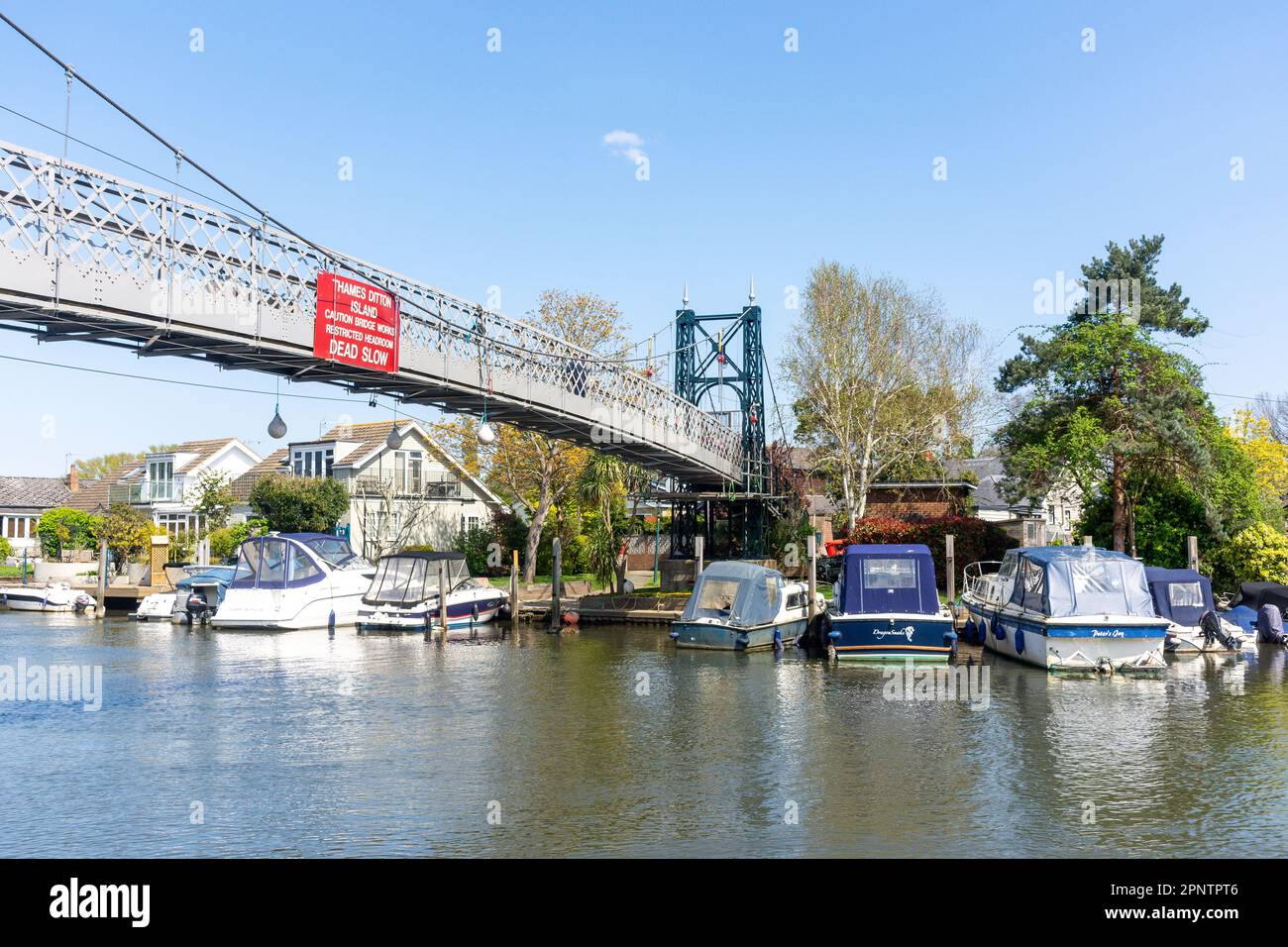 Pedestrian bridge to Thames Ditton Island, Summer Road, Thames Ditton