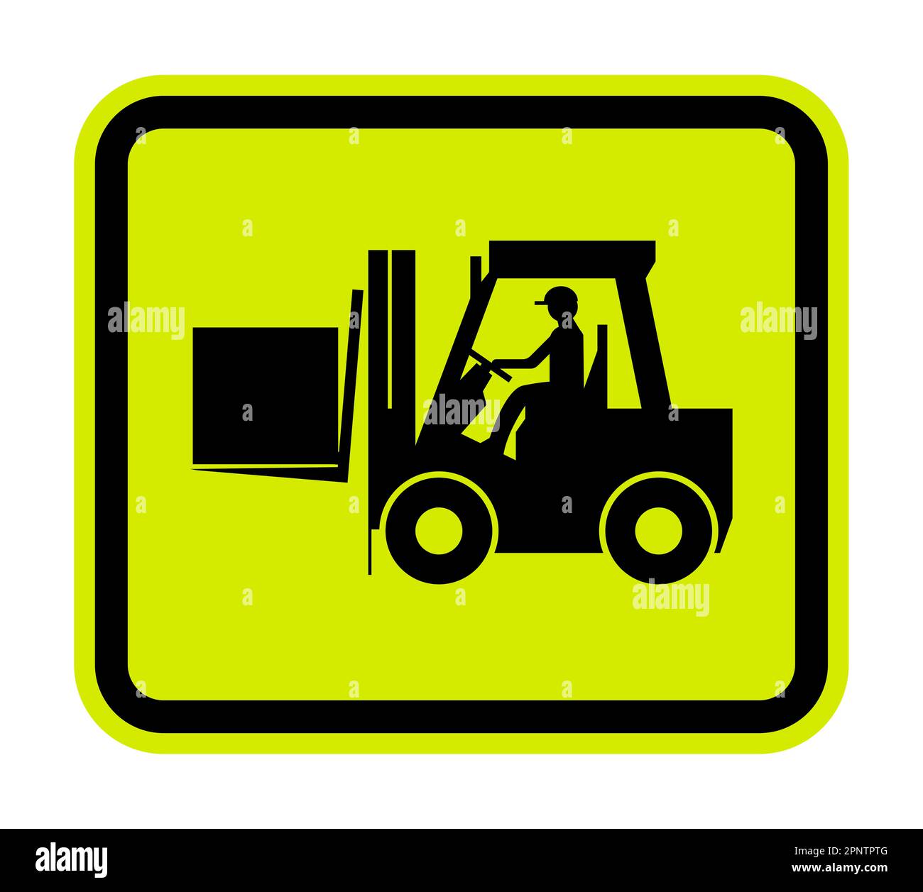 Forklift truck sign,Hazard warning forklift Stock Vector