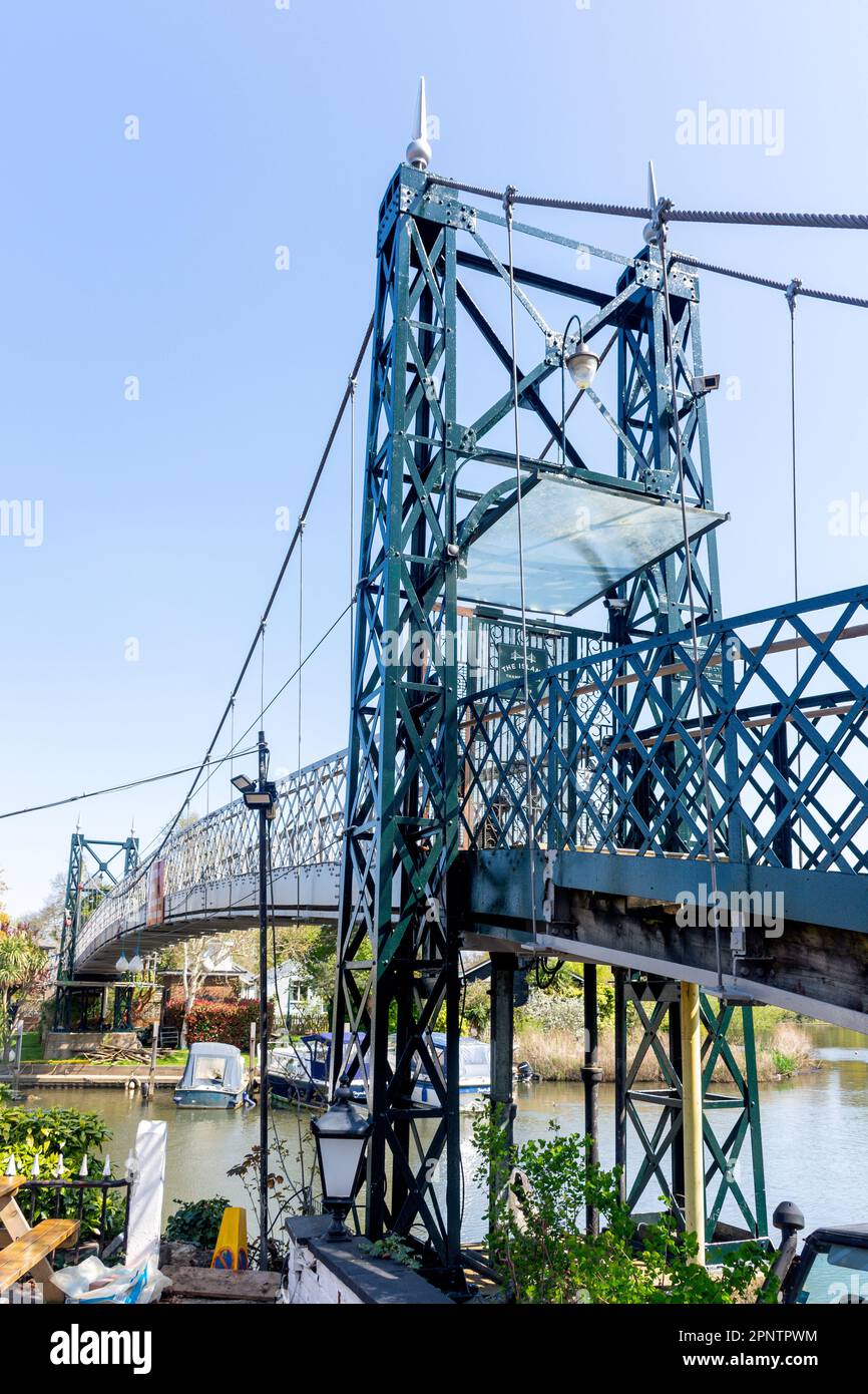 Thames Ditton Island Bridge across River Thames, Summer Road, Thames