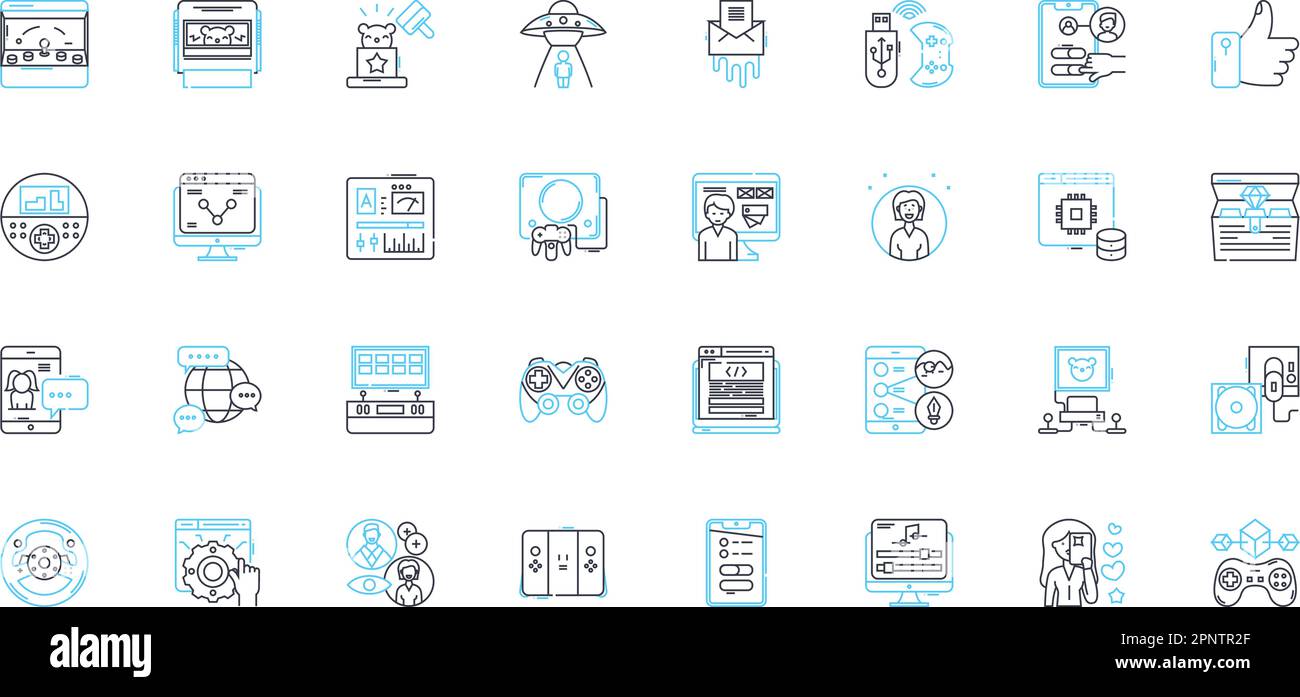 Online shopping linear icons set. E-commerce, Retail, Virtual, Cart ...
