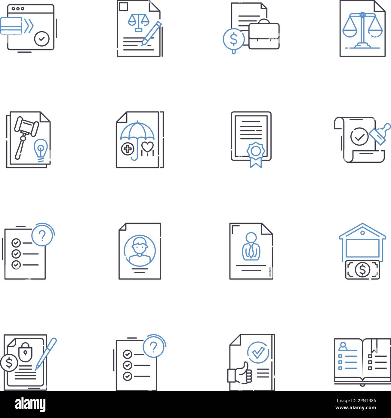 Precept line icons collection. Teaching, Rule, Principle, Guideline ...