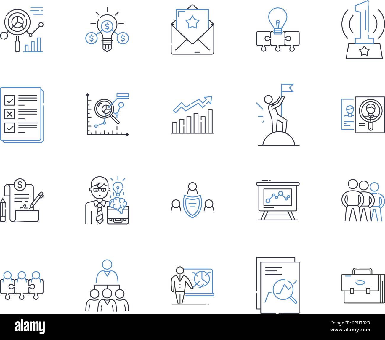 Industry growth line icons collection. Expansion, Advancement ...