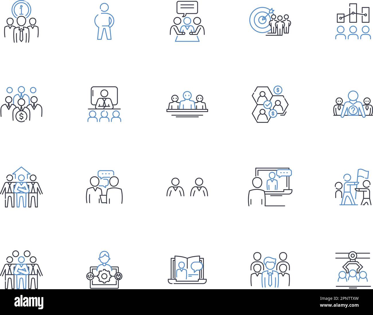 Executive Staff line icons collection. Leadership, Management ...