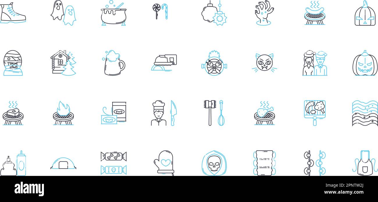 Shindig linear icons set. Celebration, Party, Gala, Bash, Festivity ...