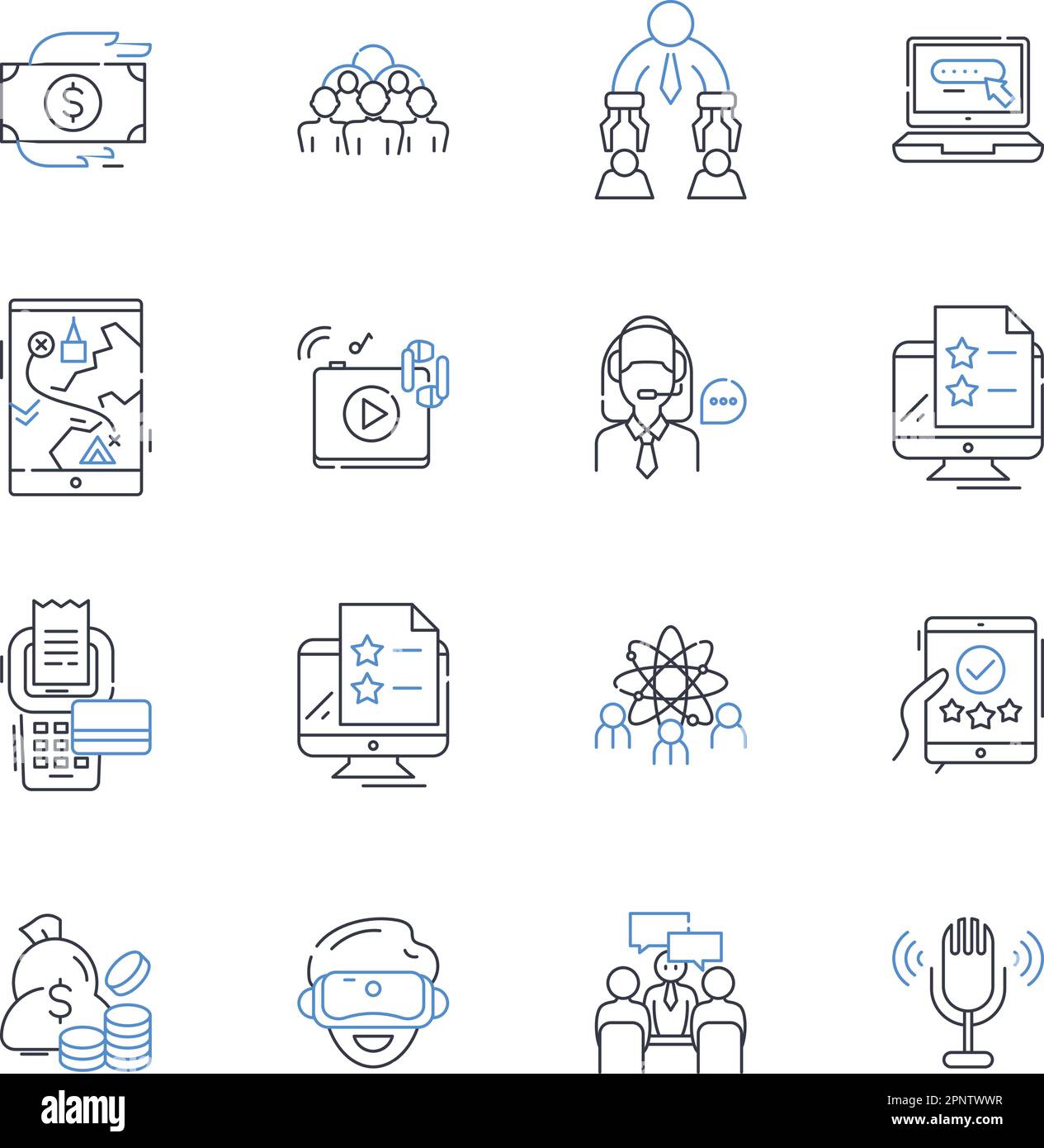 Entrepreneur society line icons collection. Startup, Innovate, Nerking ...
