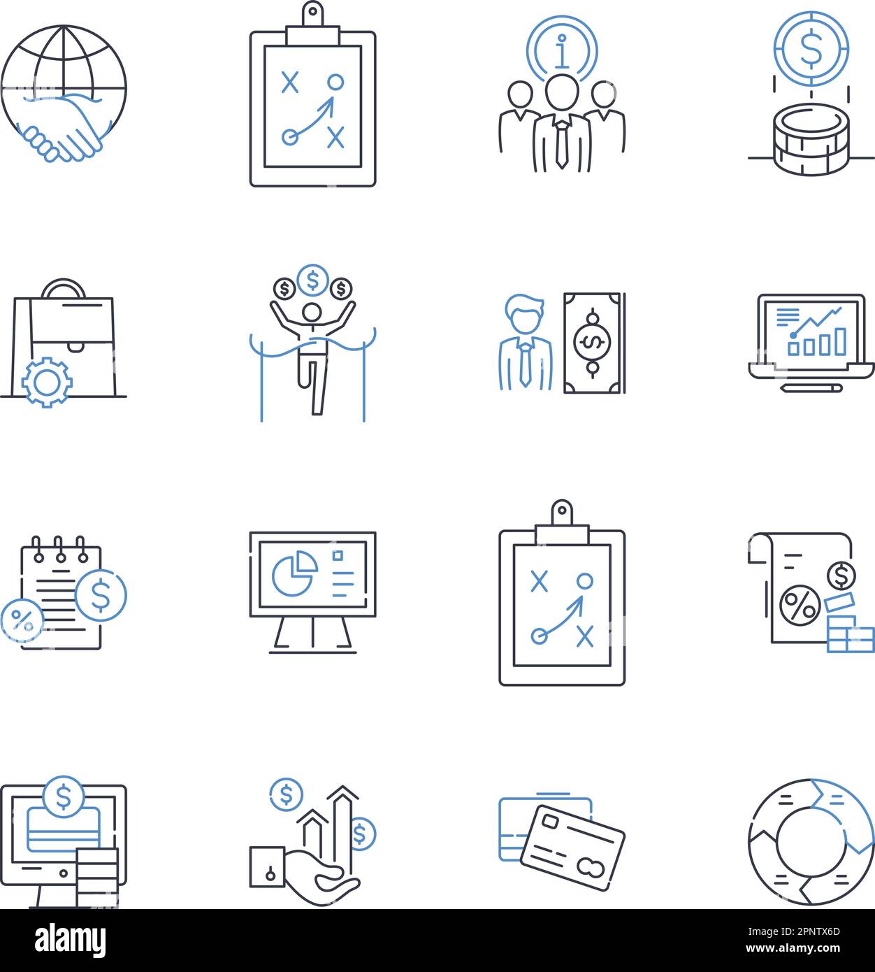 Debt counseling line icons collection. Finance, Budgeting, My, Interest, Credit, Debt, Loans vector and linear illustration. Counseling,Solutions Stock Vector