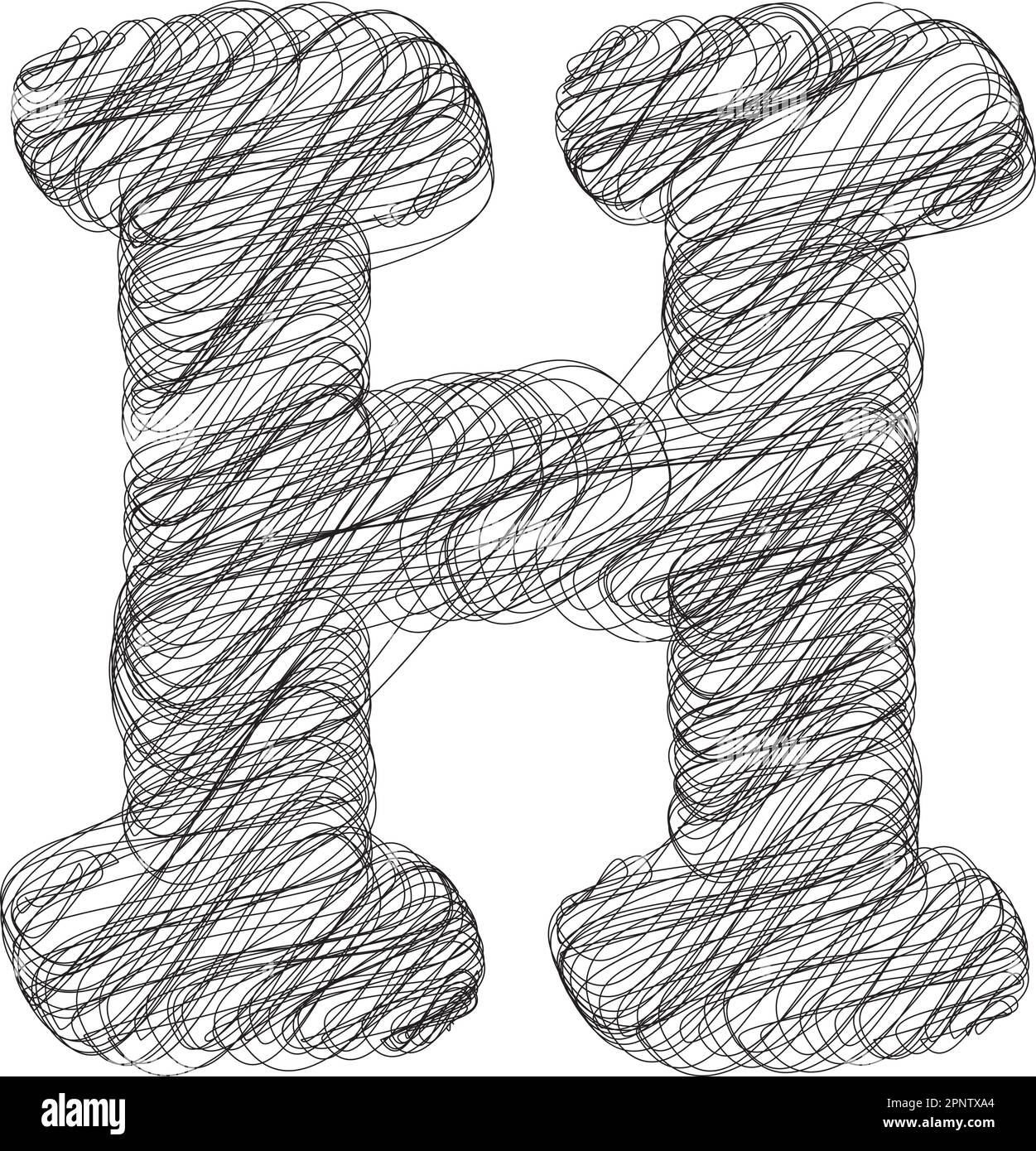 Abstract hand drawn Letter H Vector illustration Stock Vector Image