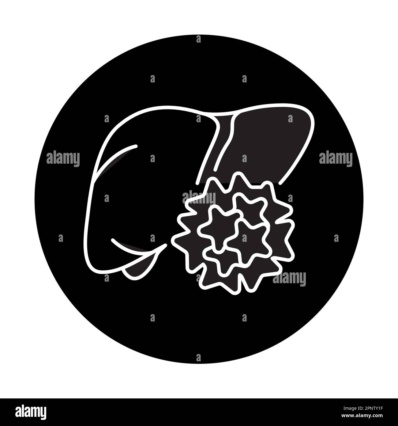 Hepatitis B color line icon. Human diseases. Pictogram for page