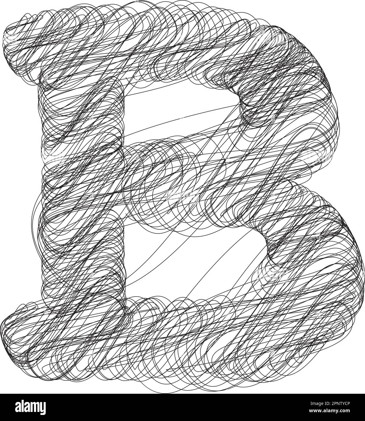 Abstract hand drawn Letter B Vector illustration Stock Vector Image