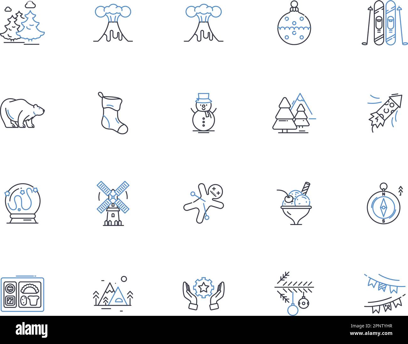 Solstice line icons collection. Sun, Daylight, Darkness, Equinox ...