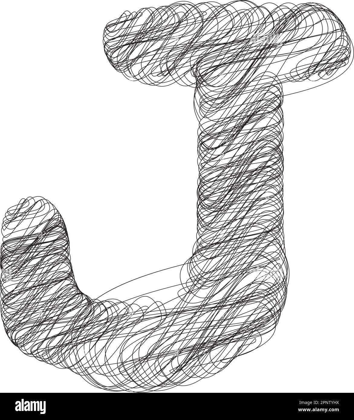 Abstract hand drawn Letter J Vector illustration Stock Vector Image ...