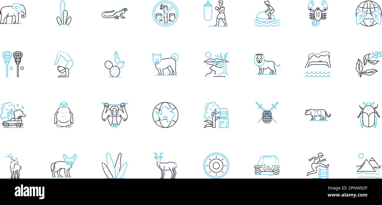 Tent living linear icons set. Cozy, Adventurous, Rustic, Simplistic ...