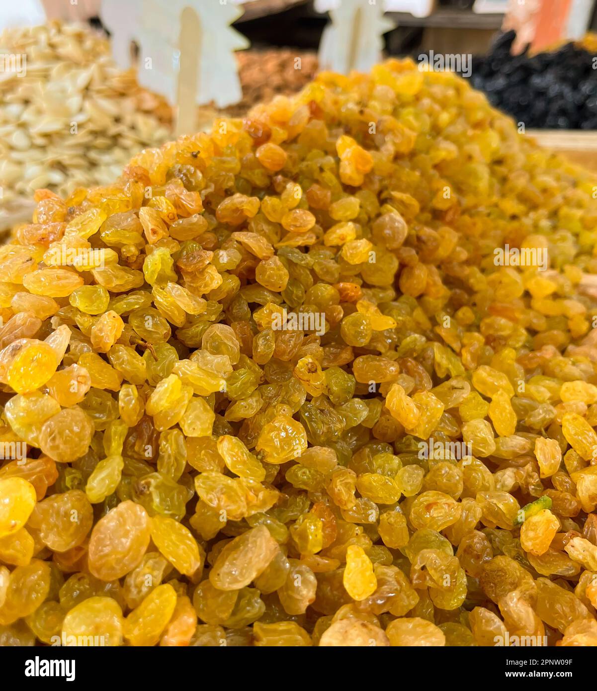 Raisins at market. Popular dried fruit in different countries of the