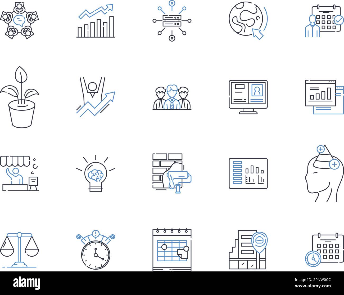 Cost optimization line icons collection. Efficiency, Streamlining, Reduction, Rationalization, Budgeting, Consolidation, Rationalization vector and Stock Vector