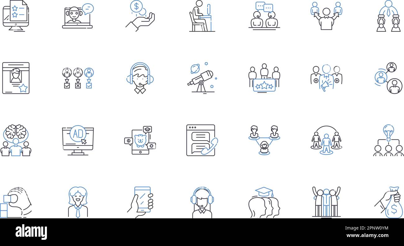 Civic engagement line icons collection. Activism, Citizenship, Democracy, Involvement, Empowerment, Advocacy, Volunteerism vector and linear Stock Vector