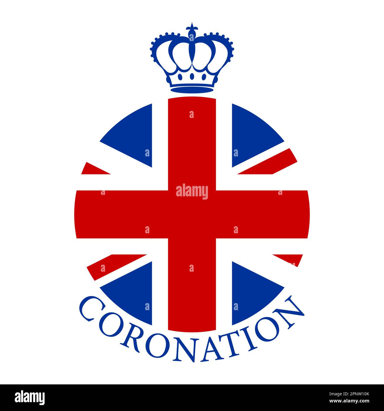 Greeting card in honor of the coronation of the King of England with the British flag and crown