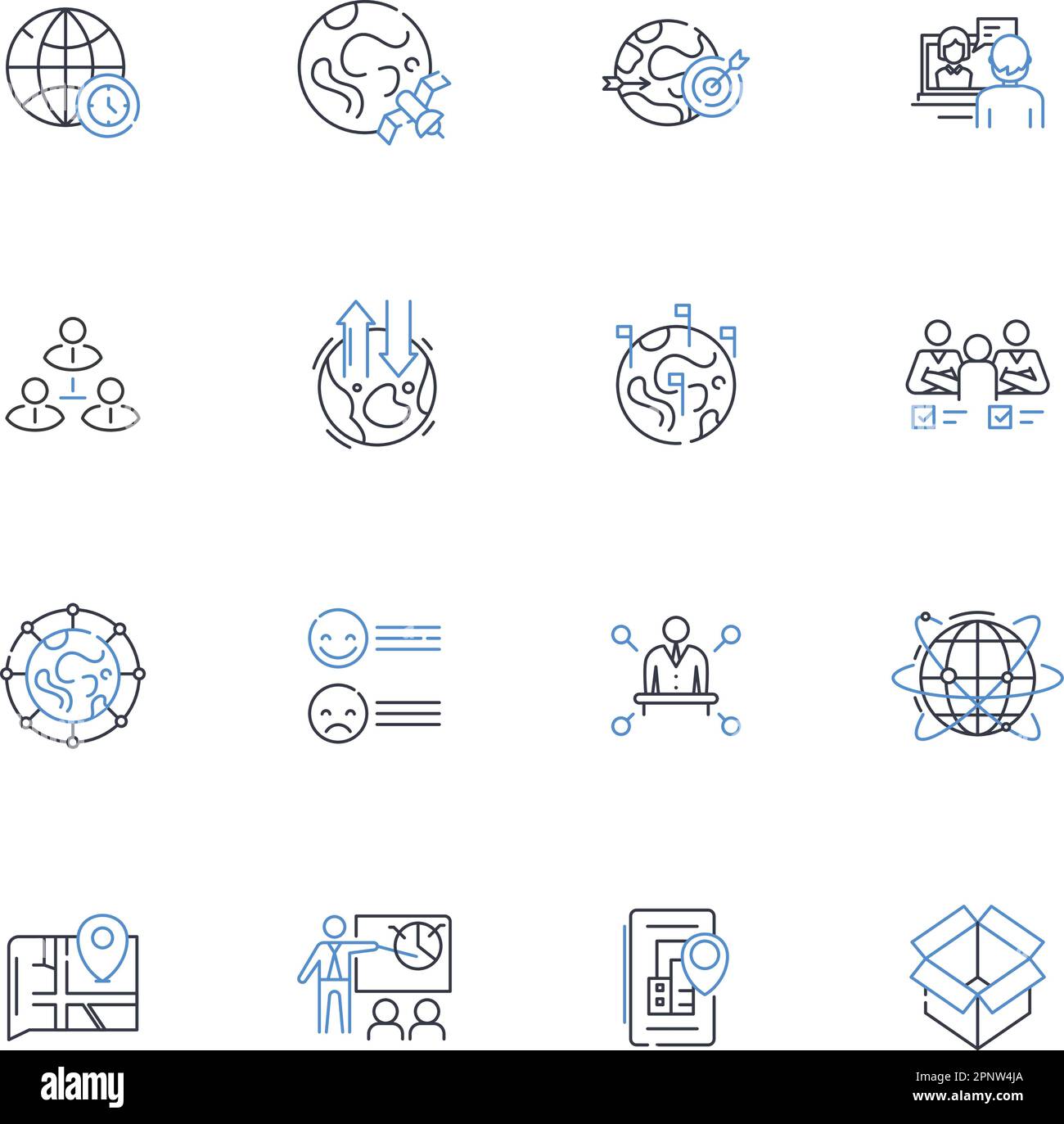 Partitioning line icons collection. Dividing, Subdivision, Segmentation, Separation, Allocation, Cleaving, Fragmentation vector and linear Stock Vector