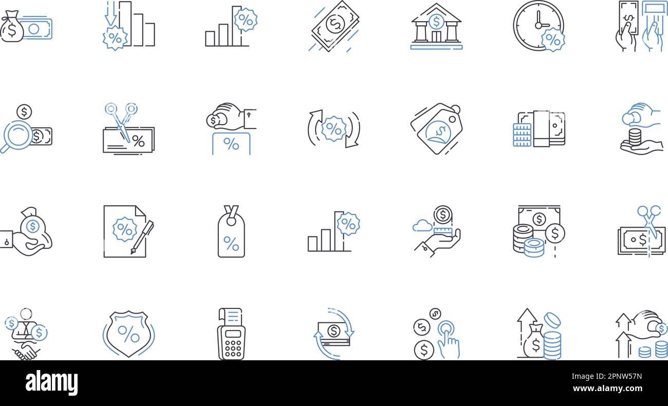 Transactions line icons collection. Exchange, Procurement, Payment ...