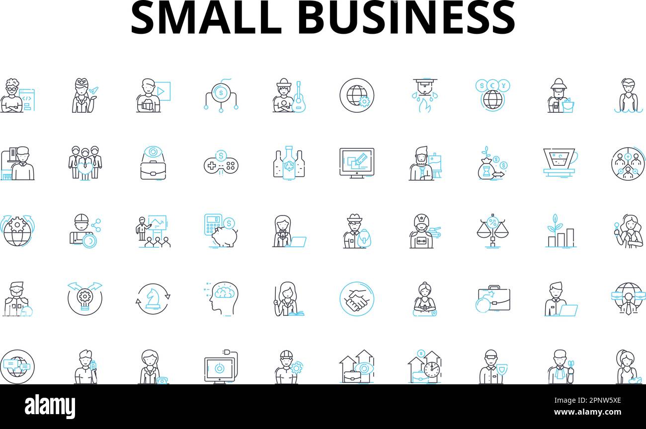 Small business linear icons set. Entrepreneurship, Innovation, Agility ...
