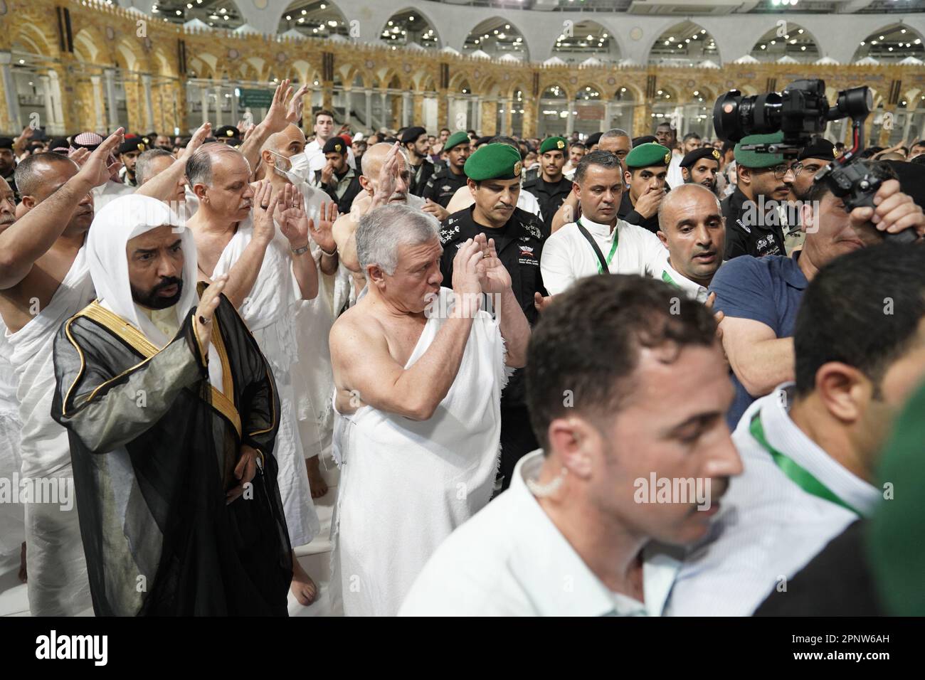 Mecca, Saudi Arabia. April 19, 2023. Jordan's King Abdullah II, center