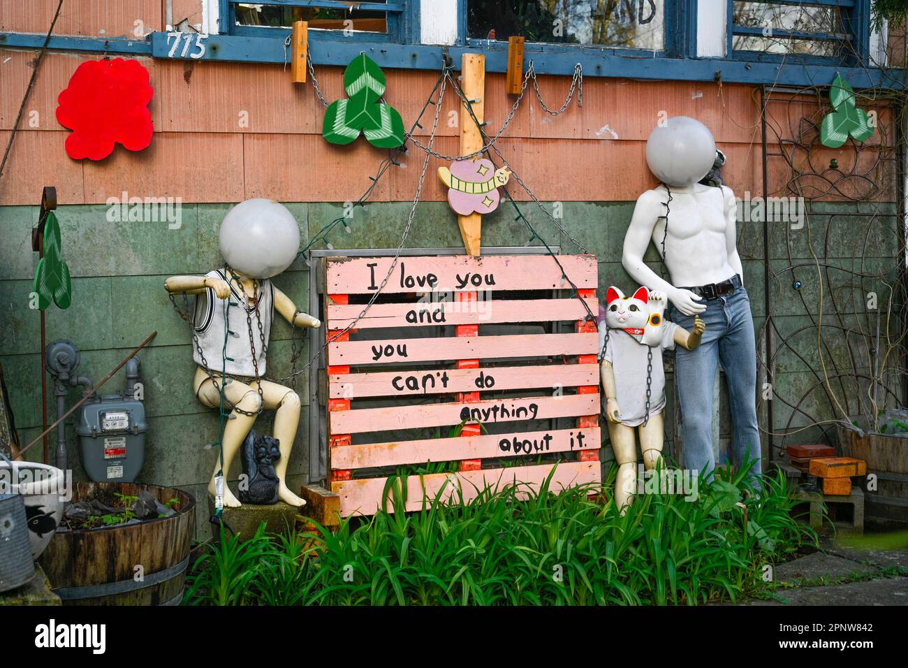 Quirky Front Yard Art Installation East Vancouver British Columbia