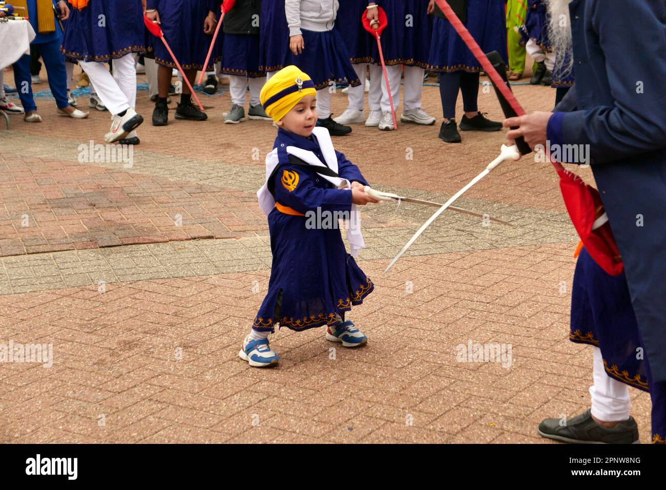Derby Vaisakhi Nagar Kirtan 2023 Martial Arts display by the smallest Sikh child outside the